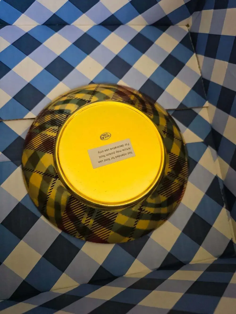 Bath & Body Works Holiday Plaid & Gold Branches 3-Wick Candle Holder